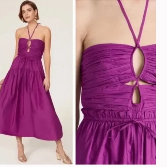 Ulla Johnson Ella Midi Dress in Orchid Size 2 - Picture 2 of 3